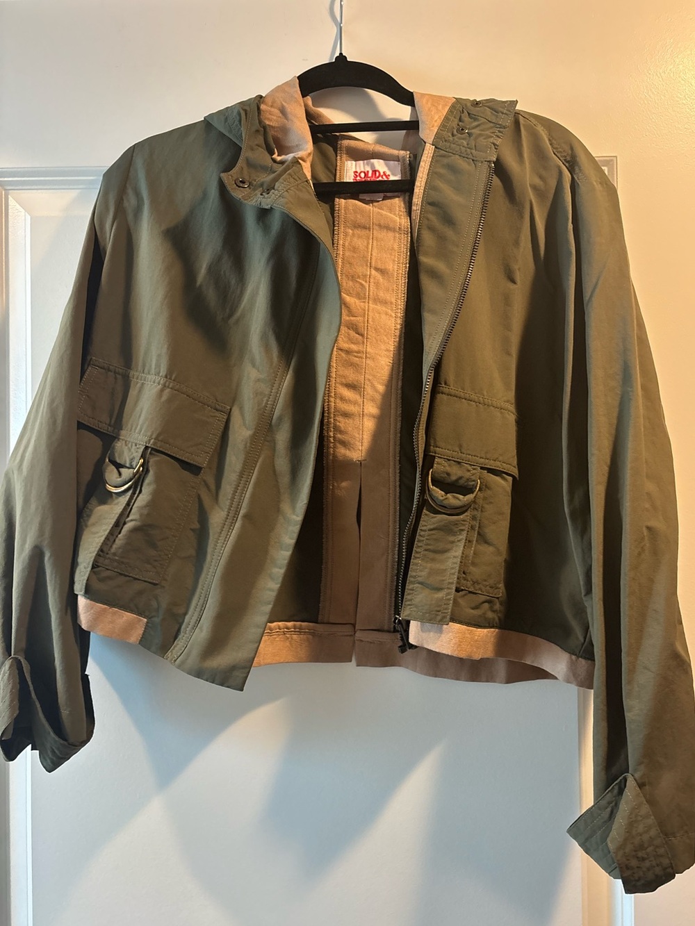 Solid & Striped dark green cropped cargo jacket